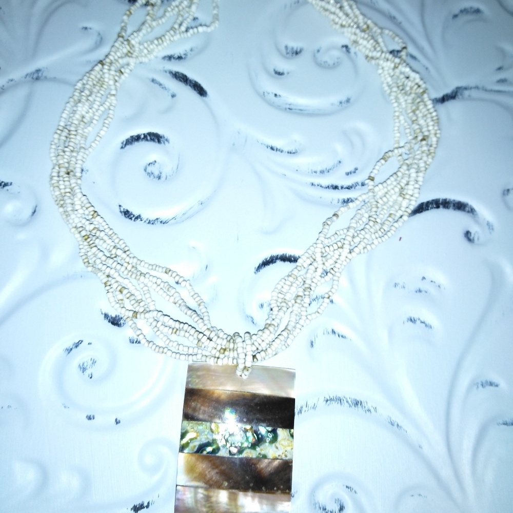 Abalone and bead necklace